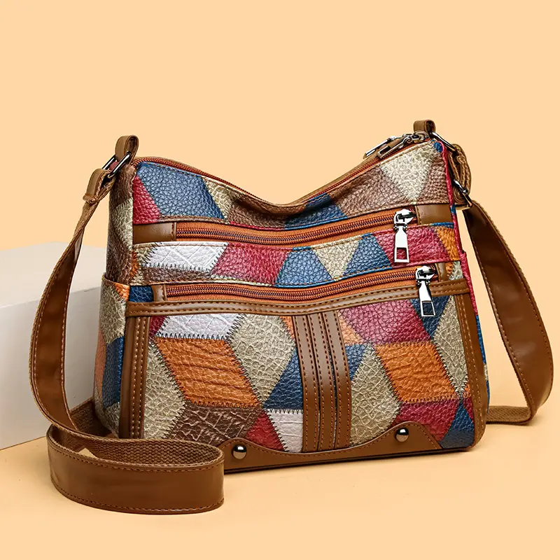 Retro Multi-Pocket Shoulder Bag for Women - Image 3