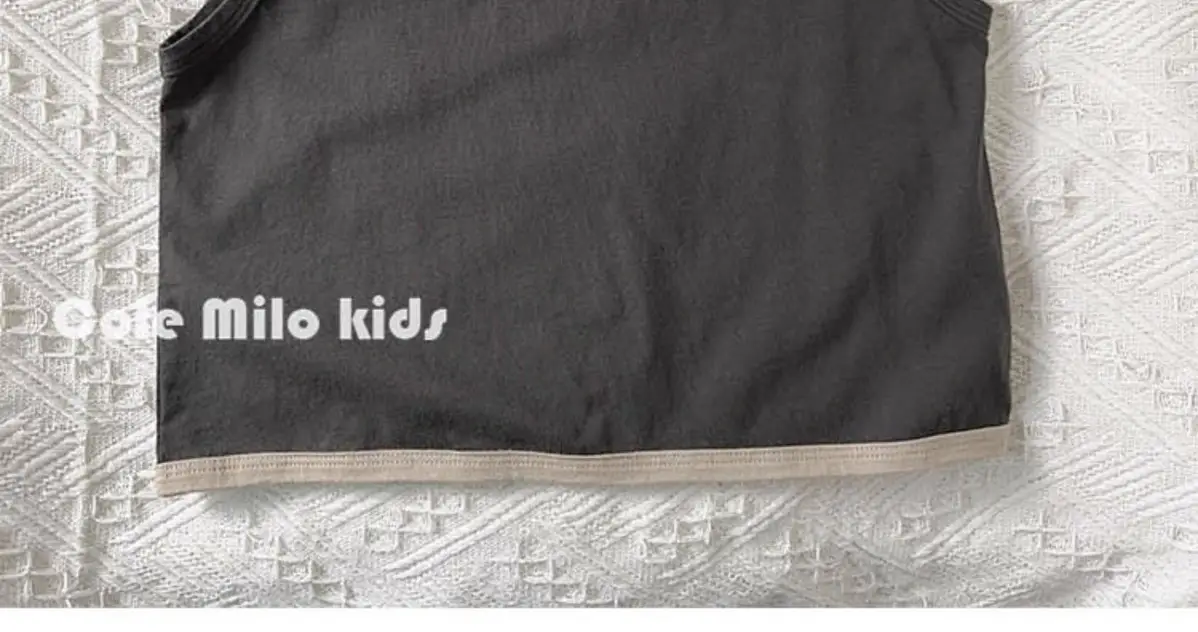 Cole Milo Kids Sleeveless Vest Beige Black Summer Top — feature 9
