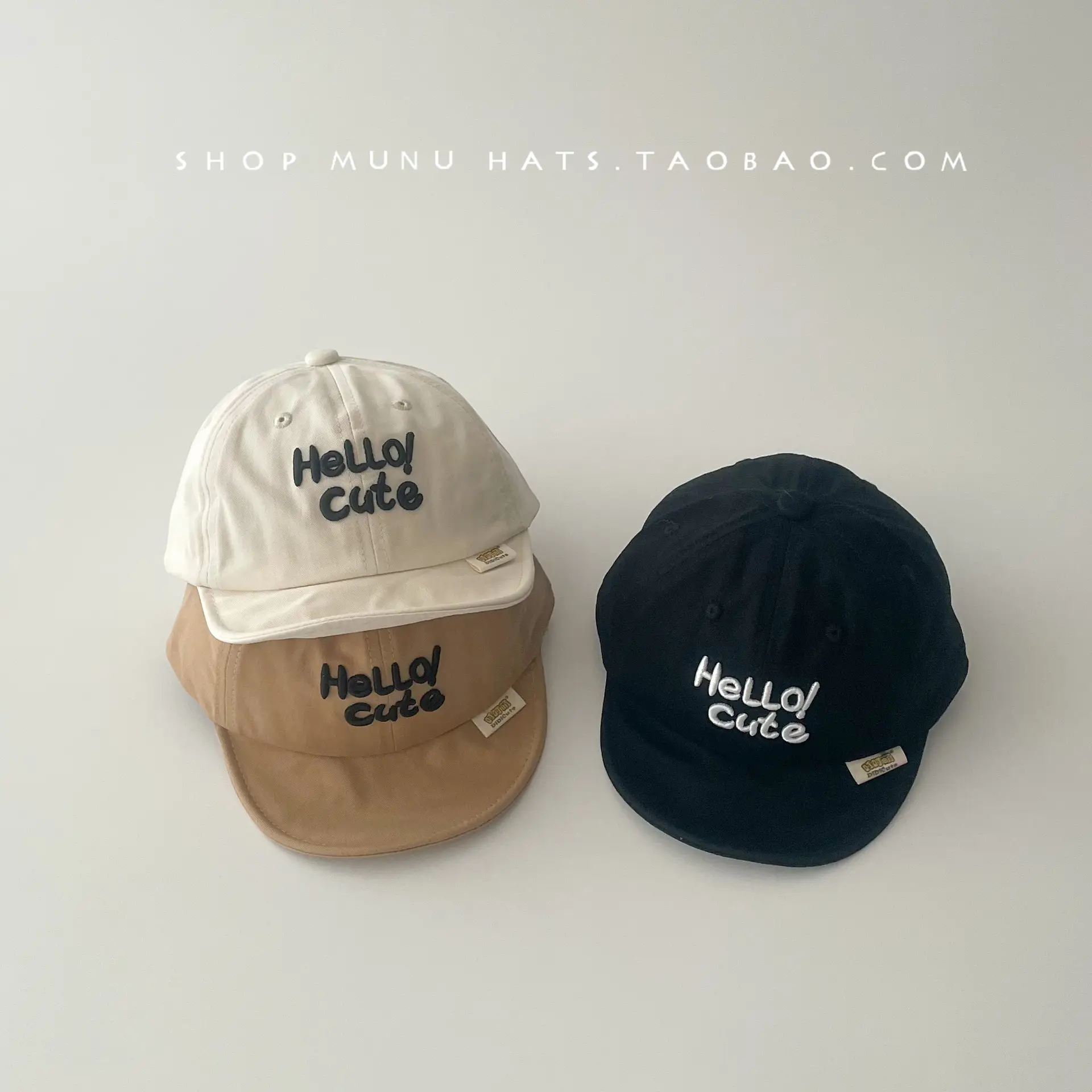 Baby's White Korean Style Sun Hat with Embroidered Letter - Image 8