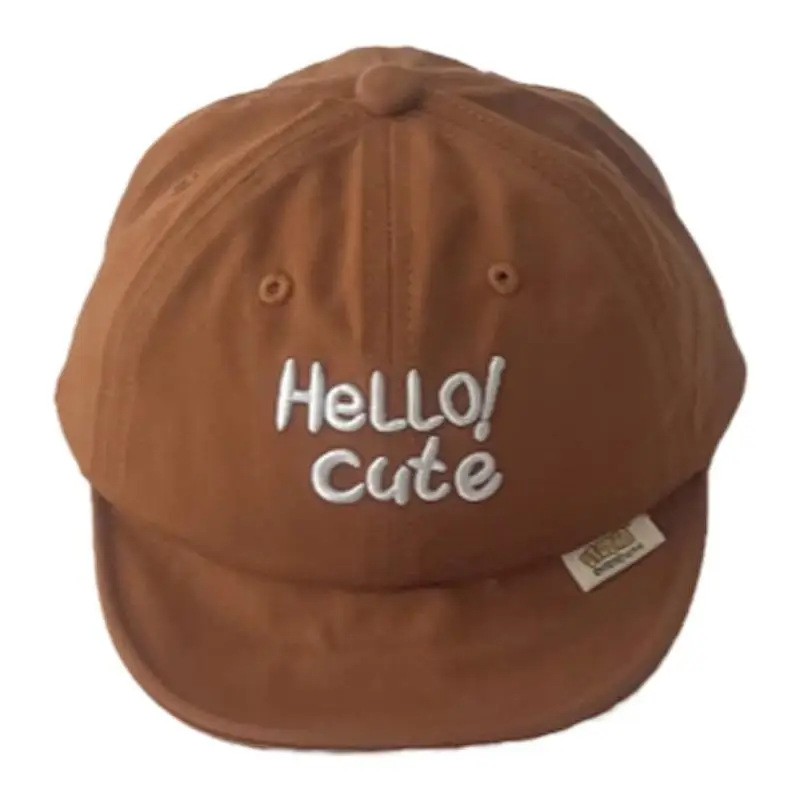 Baby's White Korean Style Sun Hat with Embroidered Letter - Image 10