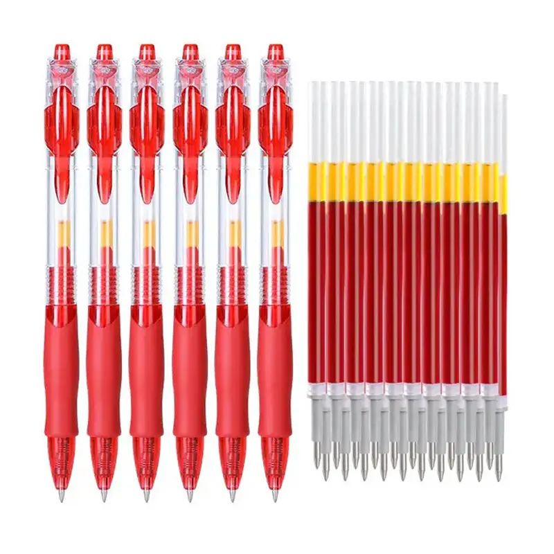 Press Gel Pen Black Red GP1008 Student Learning Ballpoint Pen Signature Pen Office Refill Stationery Wholesale