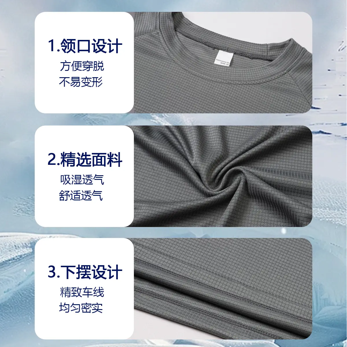 Men's Grey Ice Mesh Running T-Shirt Short Sleeve - Image 6