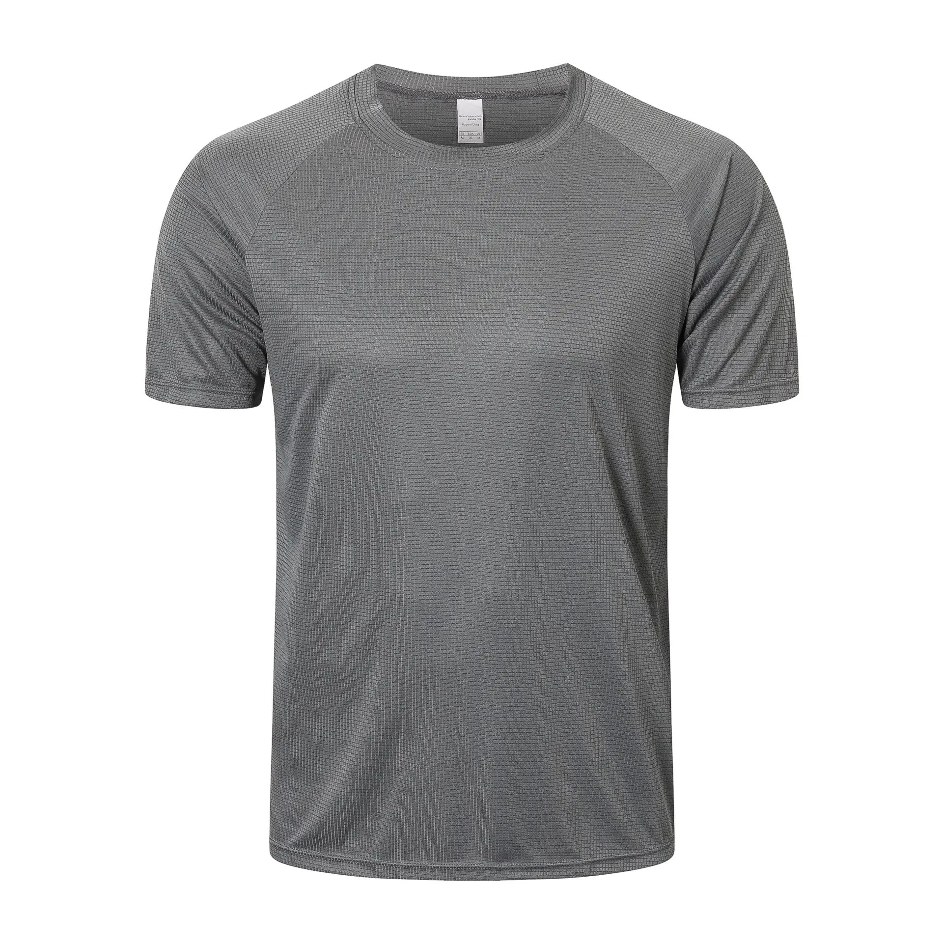 Men's Grey Ice Mesh Running T-Shirt Short Sleeve - Image 4