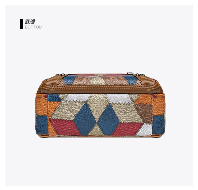 Women's Multi-Pocket Crossbody Bag with Spliced Pattern — feature 21
