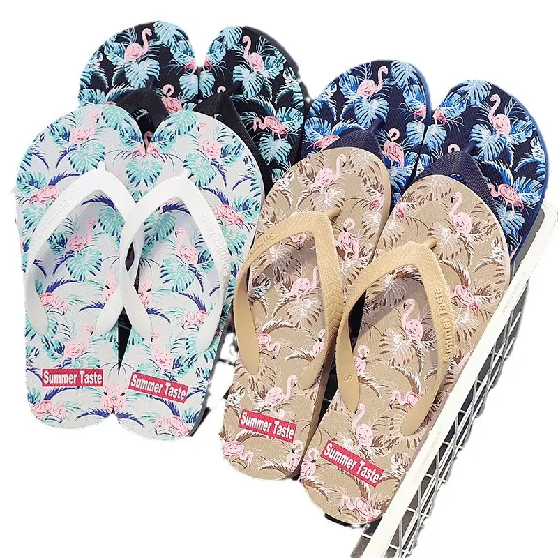 Summer Floral Flip Flops for Men Anti-Slip Beach Wear