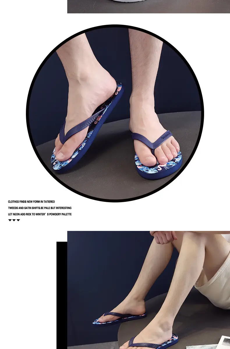 Summer Floral Flip Flops for Men Anti-Slip Beach Wear — feature 14