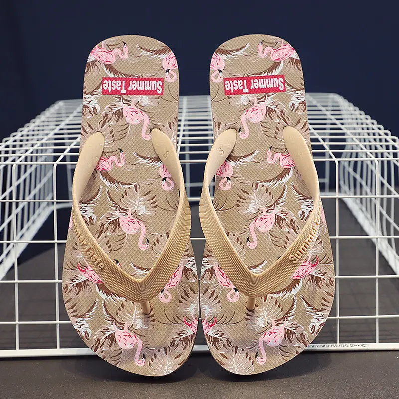 Summer Floral Flip Flops for Men Anti-Slip Beach Wear