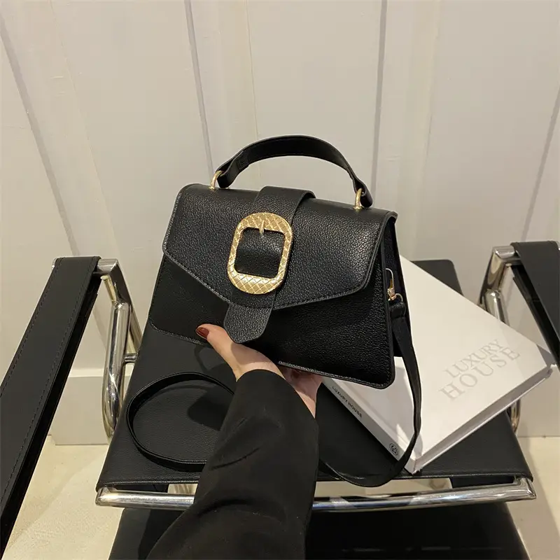 Korean Fashion Brown Leather Crossbody Bag for Women