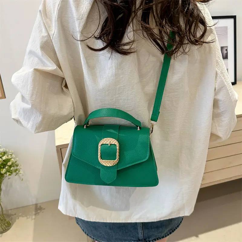 Korean Fashion Brown Leather Crossbody Bag for Women