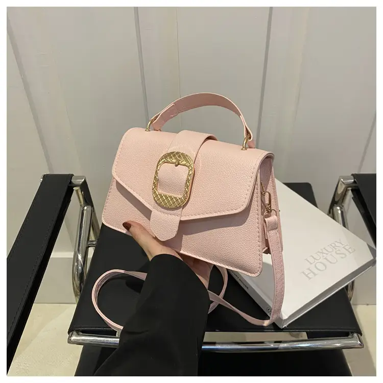 Korean Fashion Brown Leather Crossbody Bag for Women