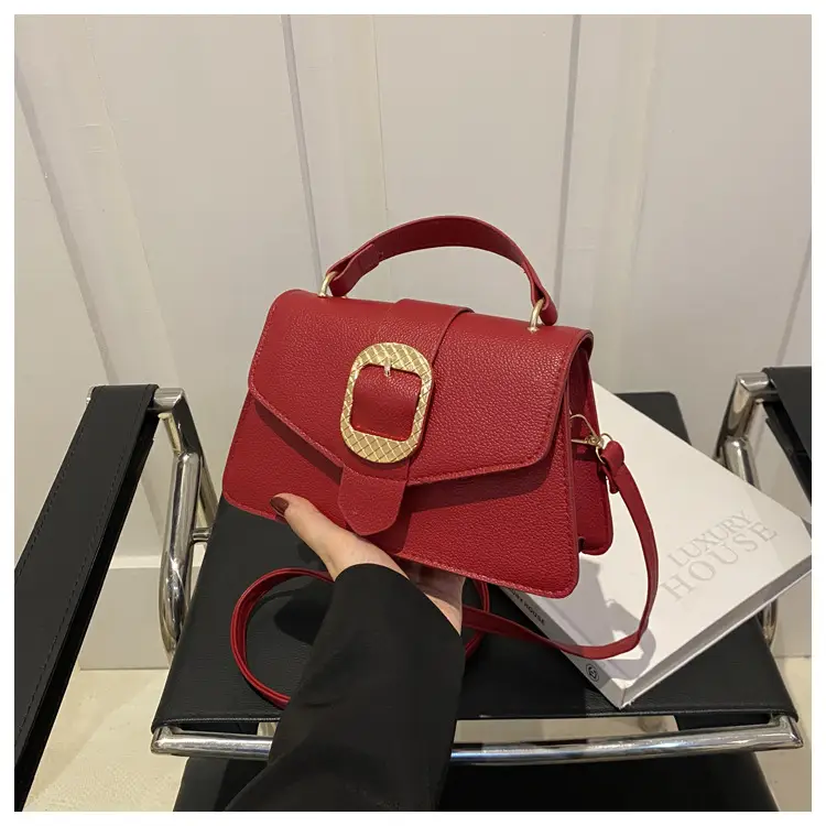 Korean Fashion Brown Leather Crossbody Bag for Women