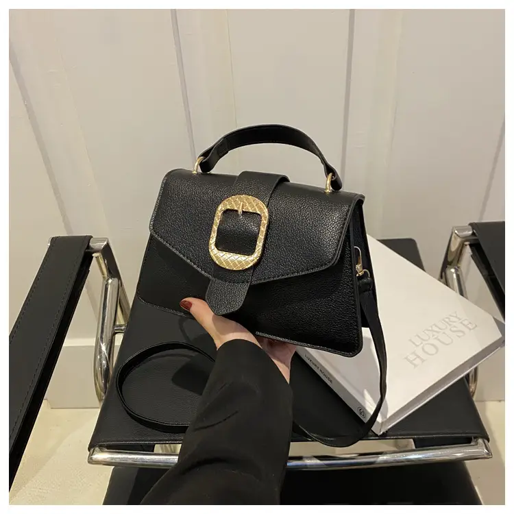 Korean Fashion Brown Leather Crossbody Bag for Women
