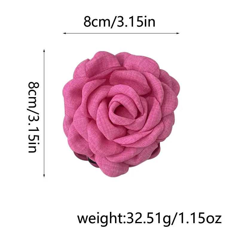 Pink Rose Hairpin for Women Spring Summer Clip - Image 10