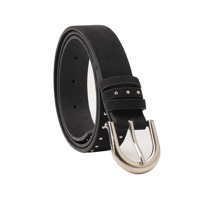 Women's Cross-Border Suede Leather Belt with Rivets