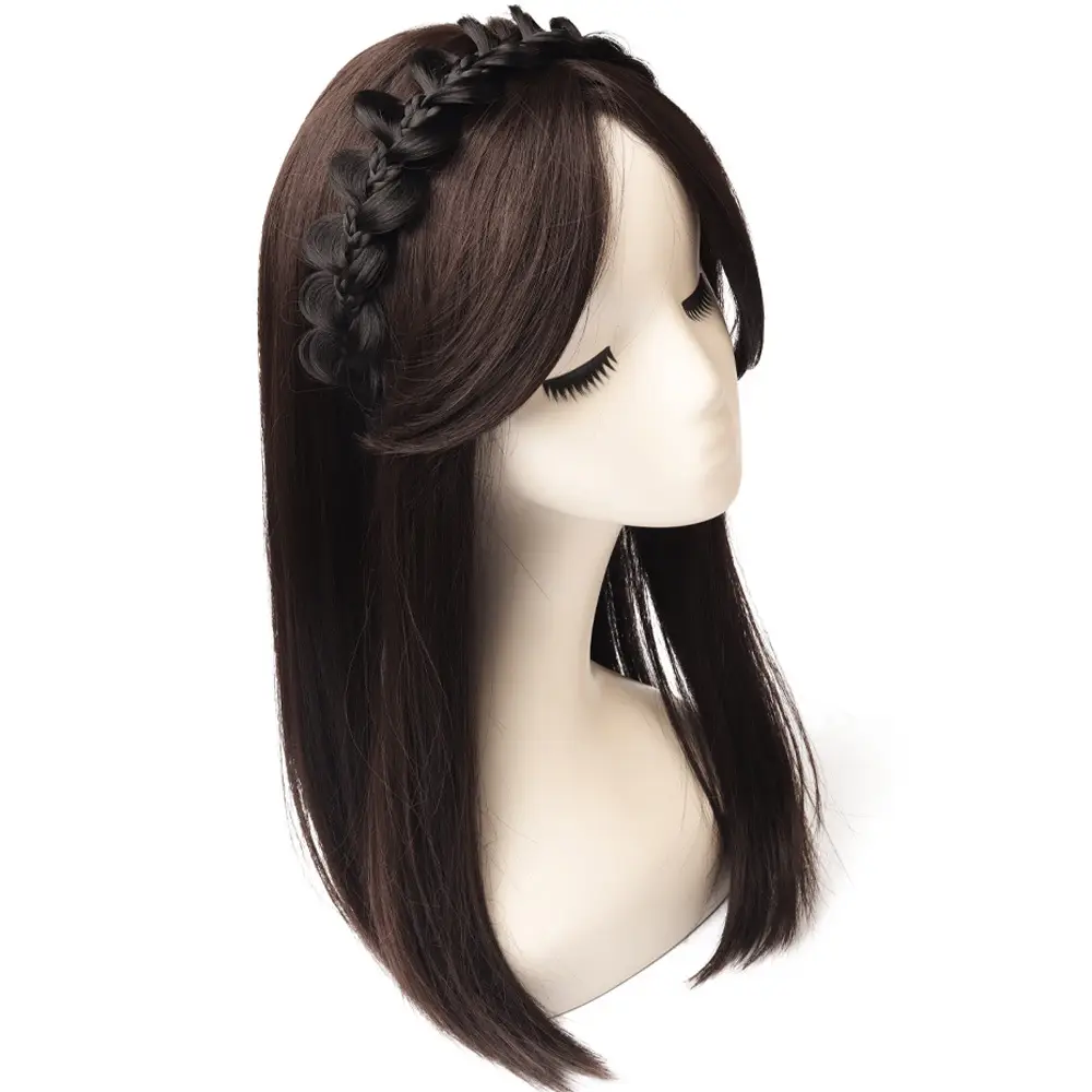 Black Hair Hoop Wig for High Cranial Top Covering