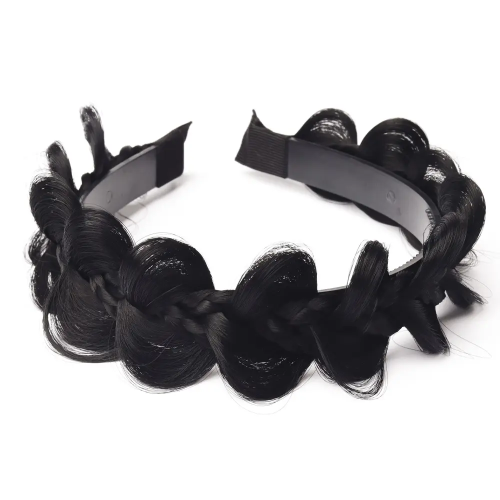 Black Hair Hoop Wig for High Cranial Top Covering