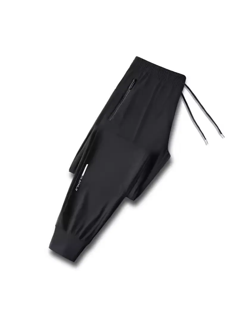 Men's Black Ice Silk Stretch Pants Quick Dry - Image 6