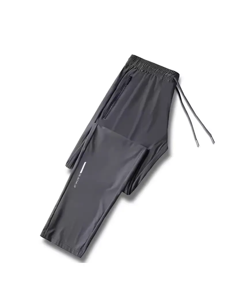 Men's Black Ice Silk Stretch Pants Quick Dry - Image 7