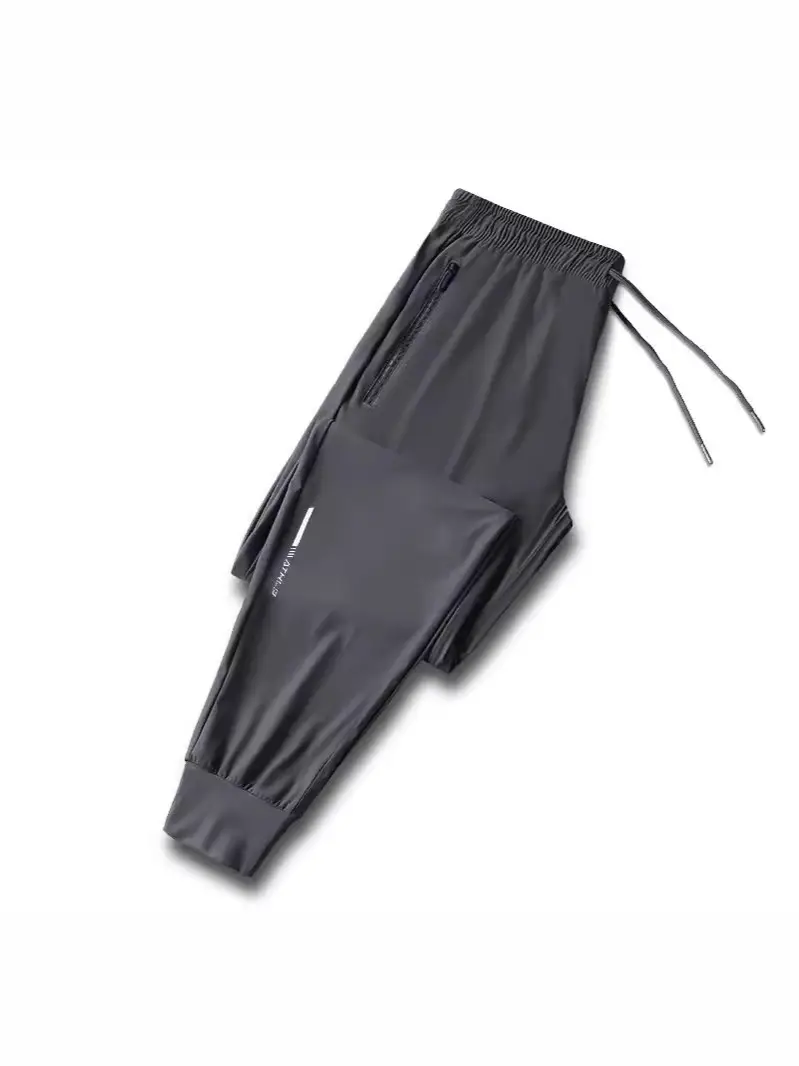 Men's Black Ice Silk Stretch Pants Quick Dry - Image 9