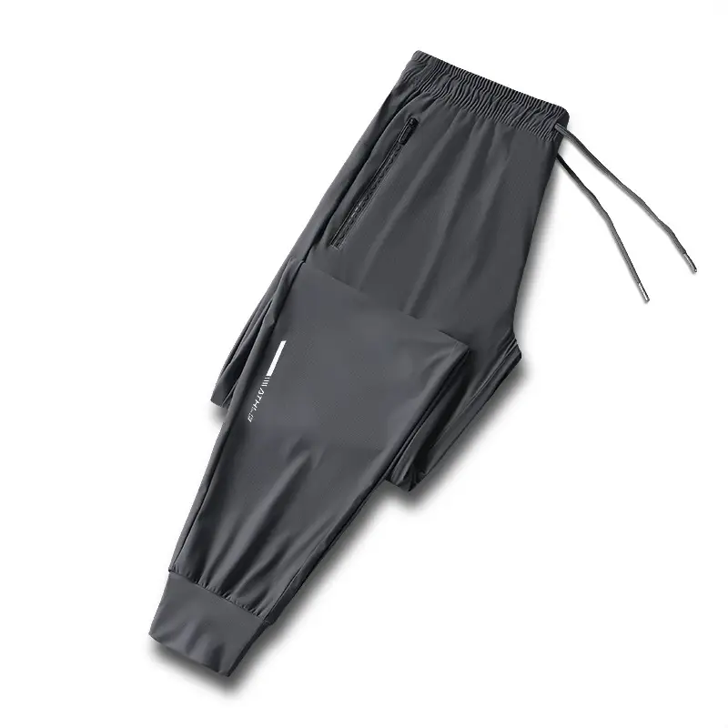 Men's Black Ice Silk Stretch Pants Quick Dry - Image 3