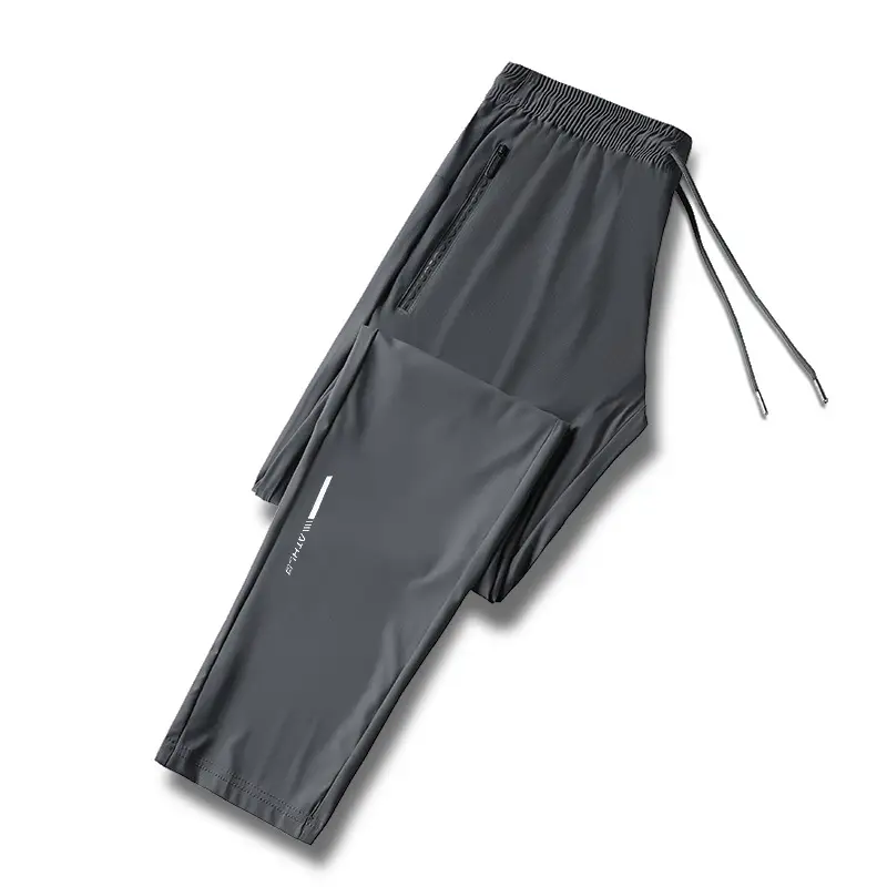 Men's Black Ice Silk Stretch Pants Quick Dry - Image 4