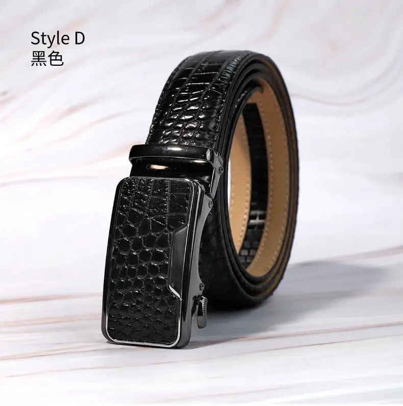 Men's Crocodile Belt Black Automatic Buckle 2026 — feature 4
