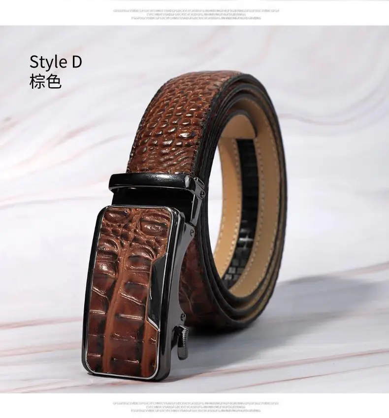 Men's Crocodile Belt Black Automatic Buckle 2026 — feature 5