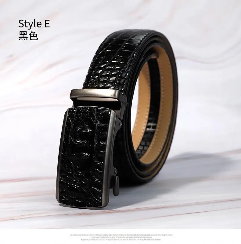 Men's Crocodile Belt Black Automatic Buckle 2026 — feature 6