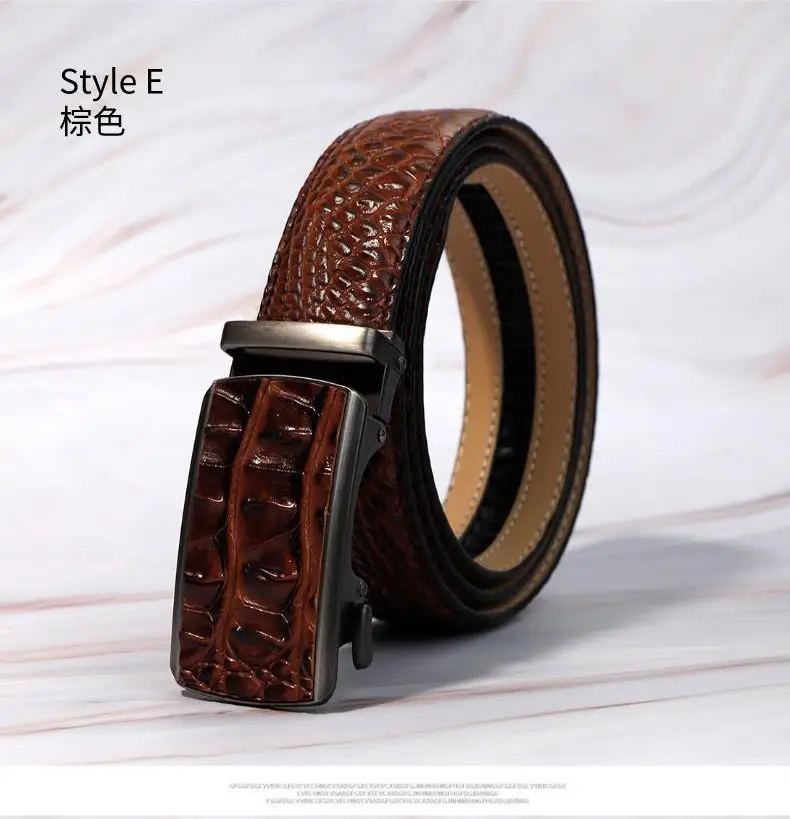 Men's Crocodile Belt Black Automatic Buckle 2026 — feature 7