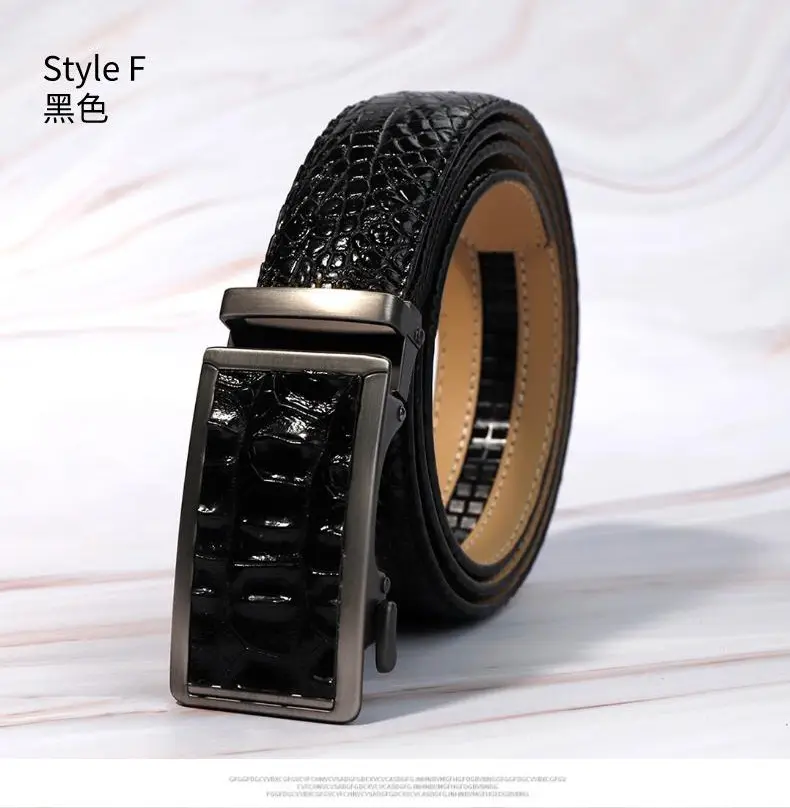 Men's Crocodile Belt Black Automatic Buckle 2026 — feature 8