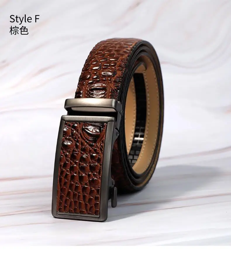 Men's Crocodile Belt Black Automatic Buckle 2026 — feature 9