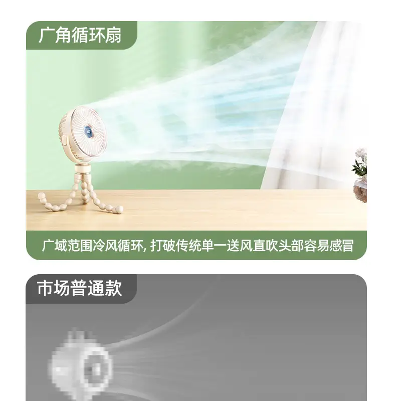 Octopus 2000mAh Portable Fan with Charging Cable — feature 30