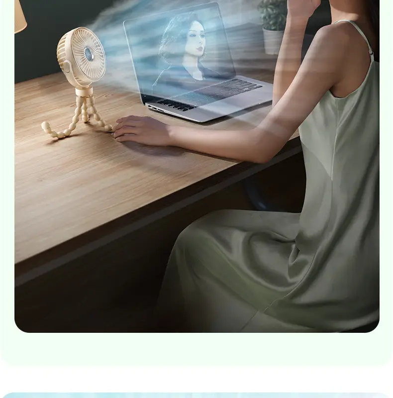 Octopus 2000mAh Portable Fan with Charging Cable — feature 34