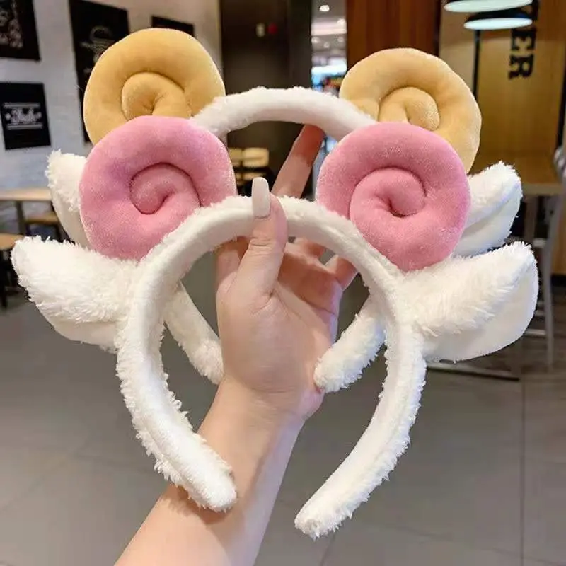 Cute Sheep Horn Headband with Wool Ear Wash Face — feature 8