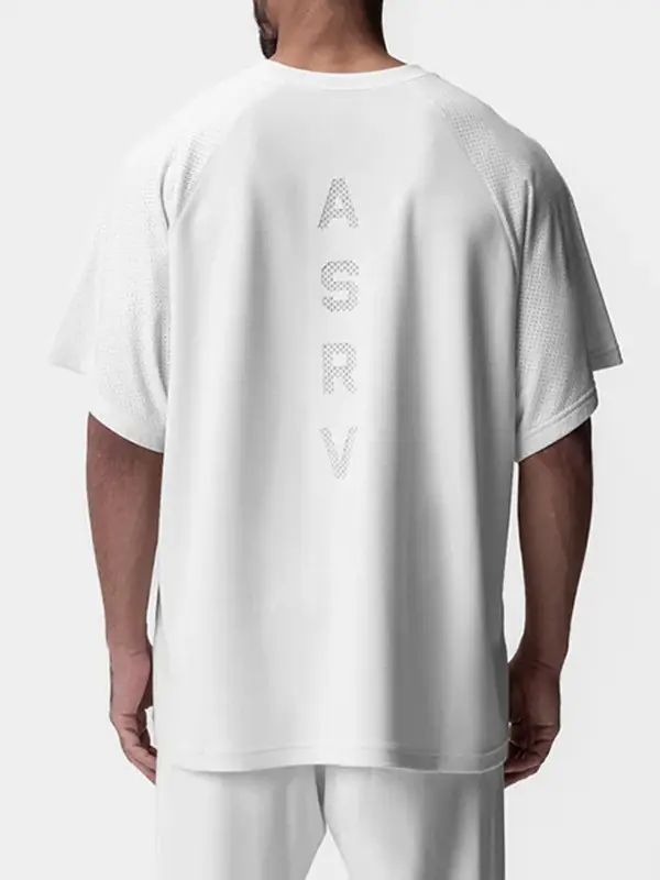 Men Summer Waffle Short Sleeve T-Shirt Grey Large