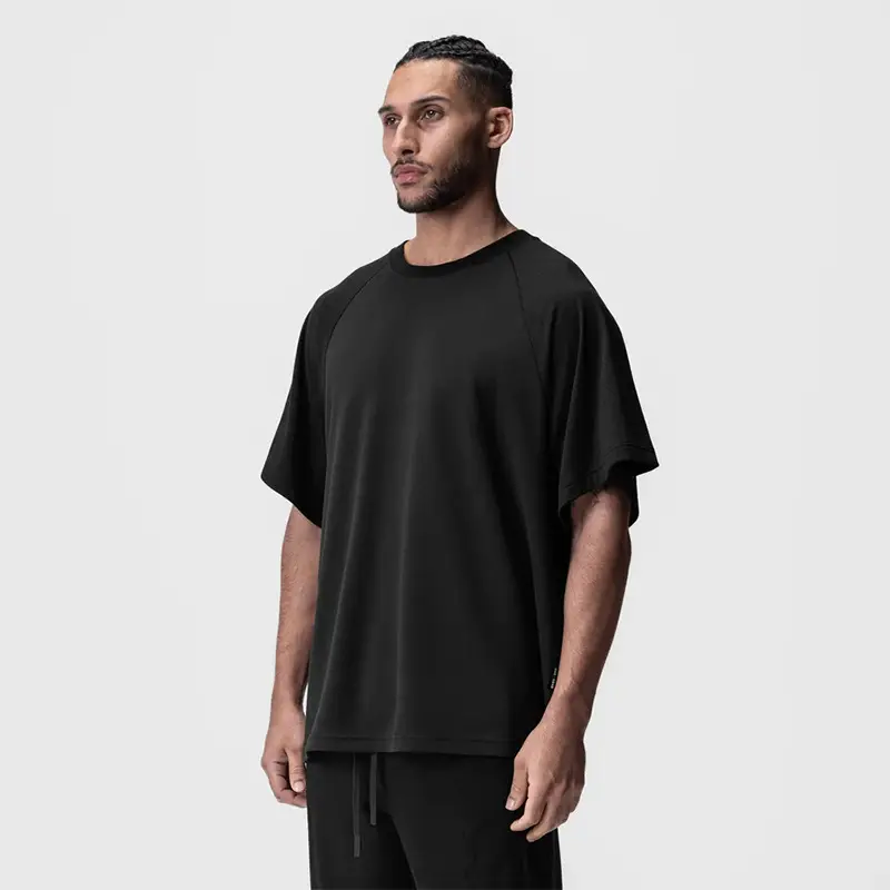 Men Summer Waffle Short Sleeve T-Shirt Grey Large — feature 11