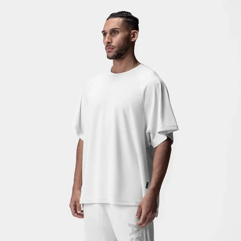 Men Summer Waffle Short Sleeve T-Shirt Grey Large — feature 13