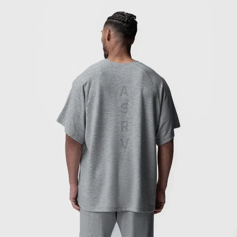 Men Summer Waffle Short Sleeve T-Shirt Grey Large — feature 20