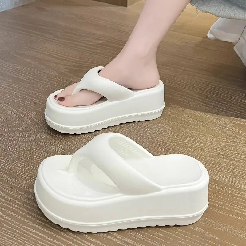 7.5 Thick Bottom Increased Eva Clip Flip-Flops Women's Summer Home New Black Outer Wear Cyber Popular Beach Slippers - Image 7