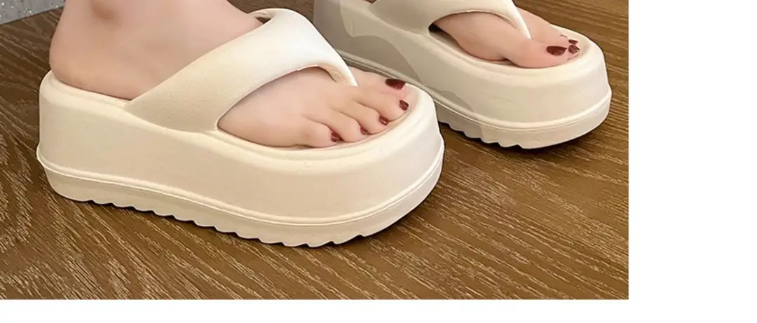 7.5 Thick Bottom Increased Eva Clip Flip-Flops Women's Summer Home New Black Outer Wear Cyber Popular Beach Slippers — feature 10