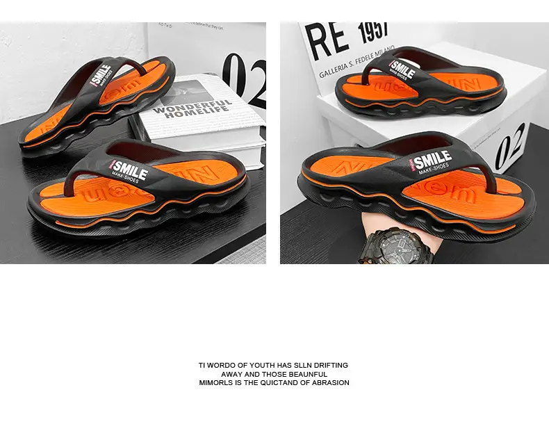 Flip-flops Men's Non-slip Feeling Hot Slippers Summer Fashionable Brand 2024 New Outer Wear Flip-flops Sports Sandals — feature 24