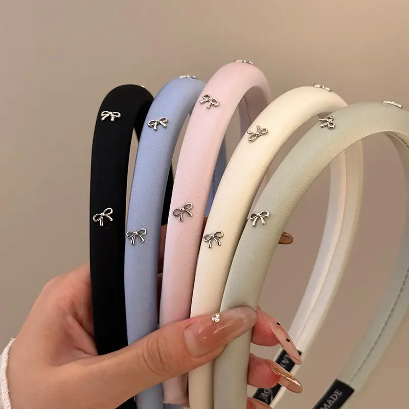 Simple Silver Bow Headband for Women's Hair Accessories - Image 8