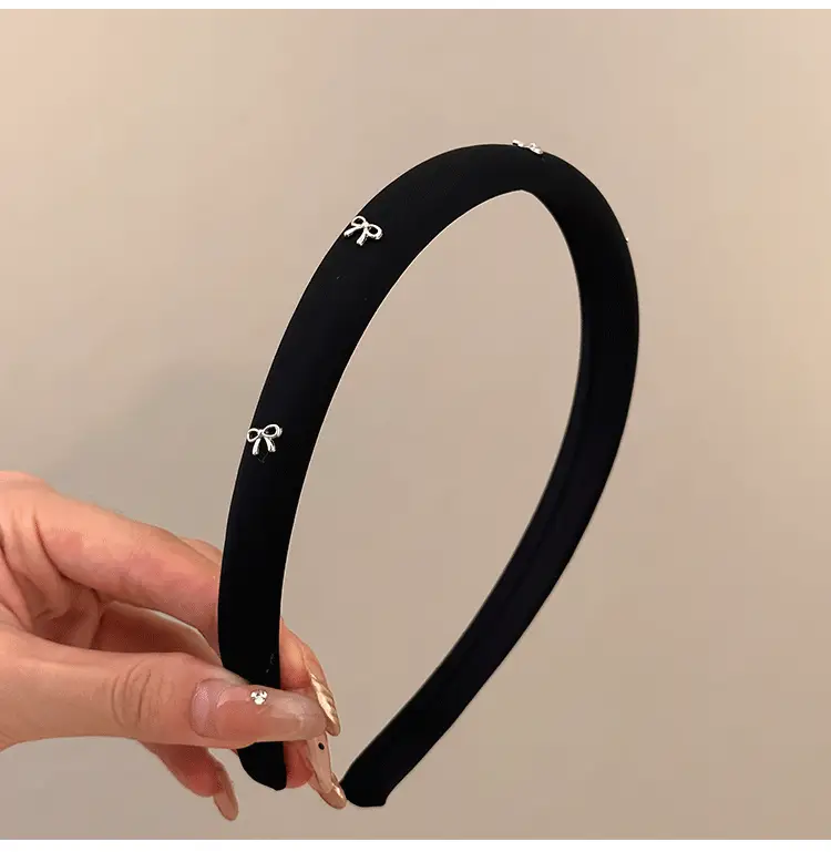 Simple Silver Bow Headband for Women's Hair Accessories — feature 5