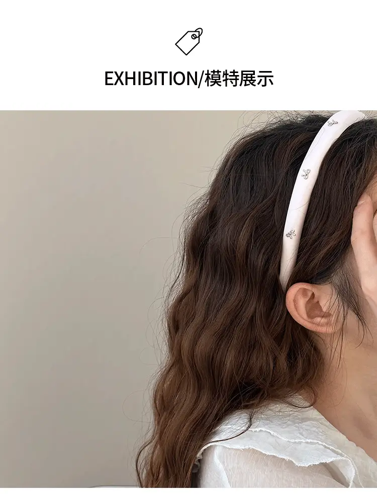 Simple Silver Bow Headband for Women's Hair Accessories — feature 9