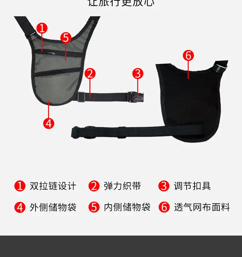 Men's Anti-Theft Underarm Running Sports Bag Shoulder Crossbody Travel Pouch — feature 14