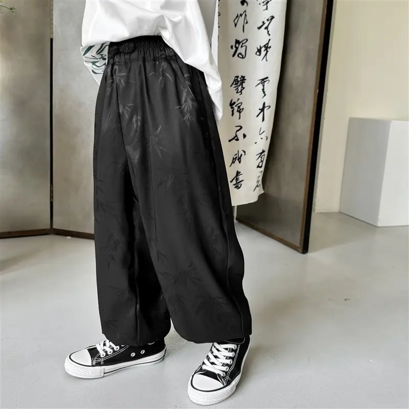 Boys Hanfu Set Green Short Sleeve T-Shirt & Pants - Image 3