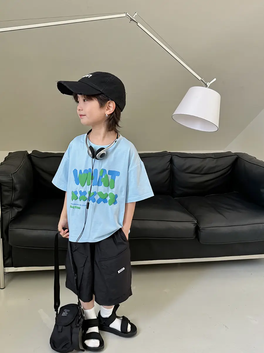 Haima Boys Summer T-Shirt Light Blue Pure Cotton