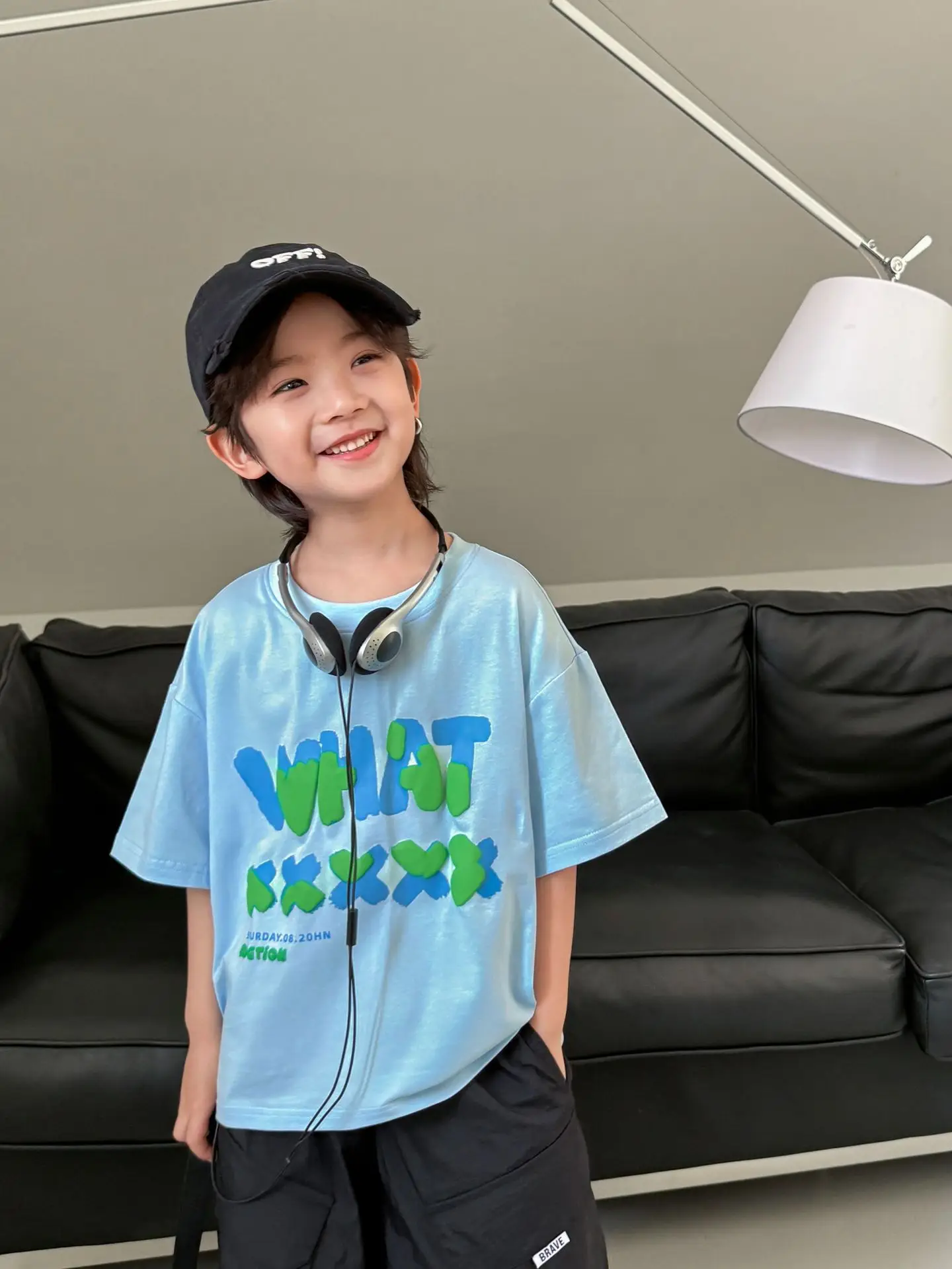 Haima Boys Summer T-Shirt Light Blue Pure Cotton