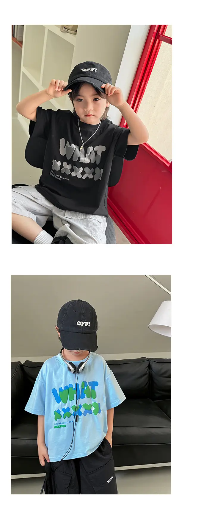 Haima Boys Summer T-Shirt Light Blue Pure Cotton — feature 10