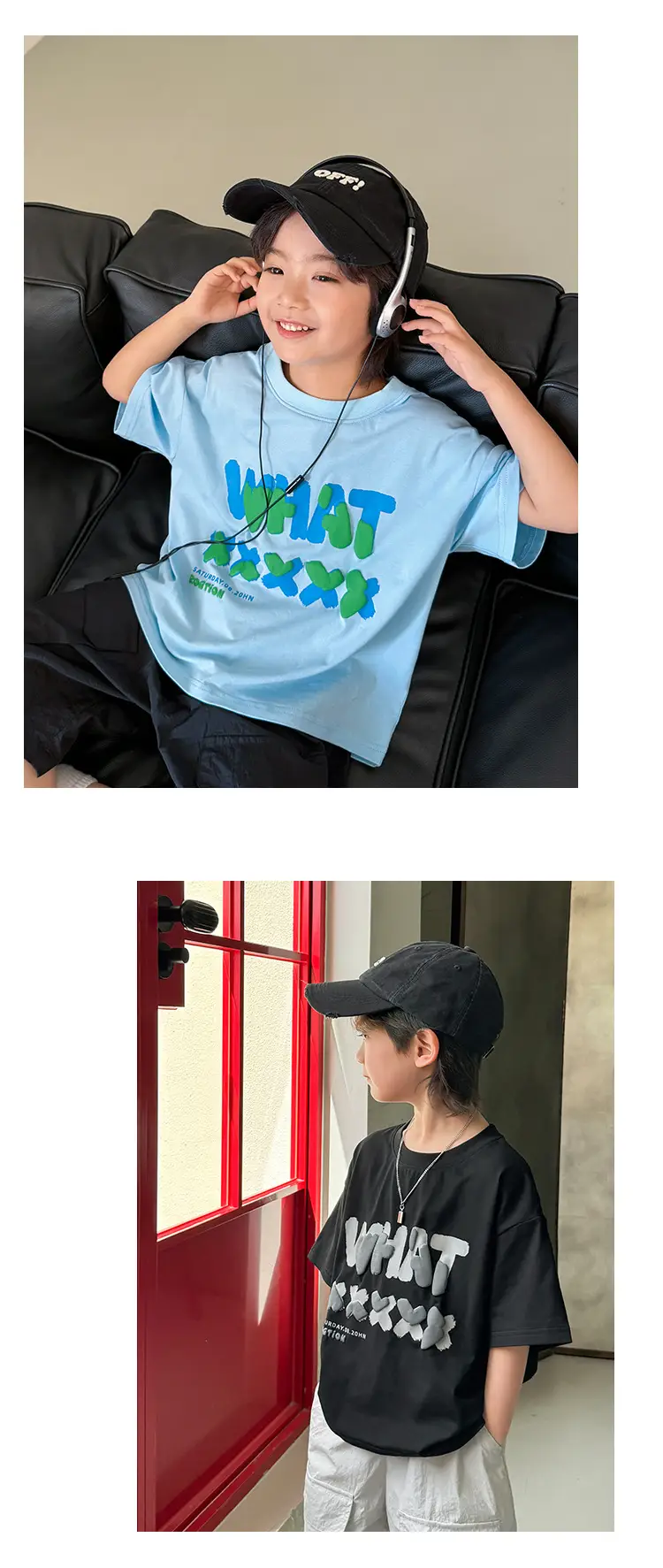 Haima Boys Summer T-Shirt Light Blue Pure Cotton — feature 11
